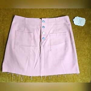 Altar'd State Pink Button-Front Mini Skirt NWT